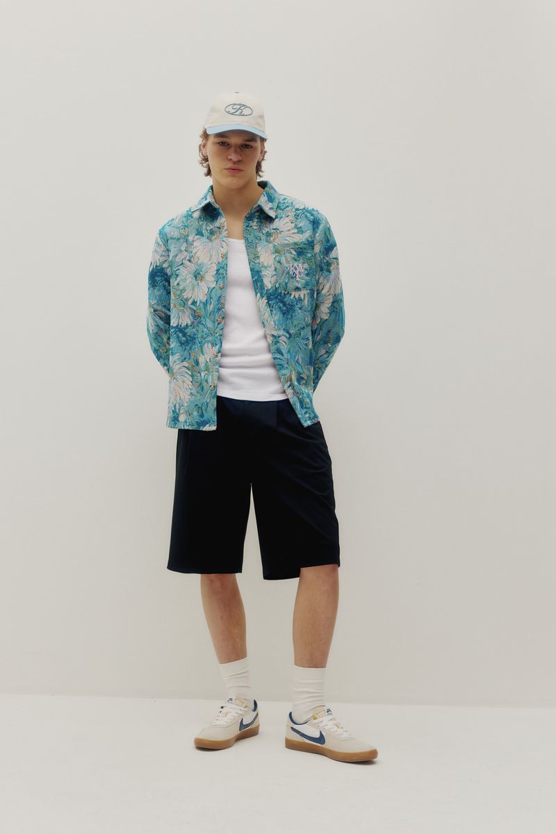 Kuwalla Floral Watercolor Tapestry Shirt
