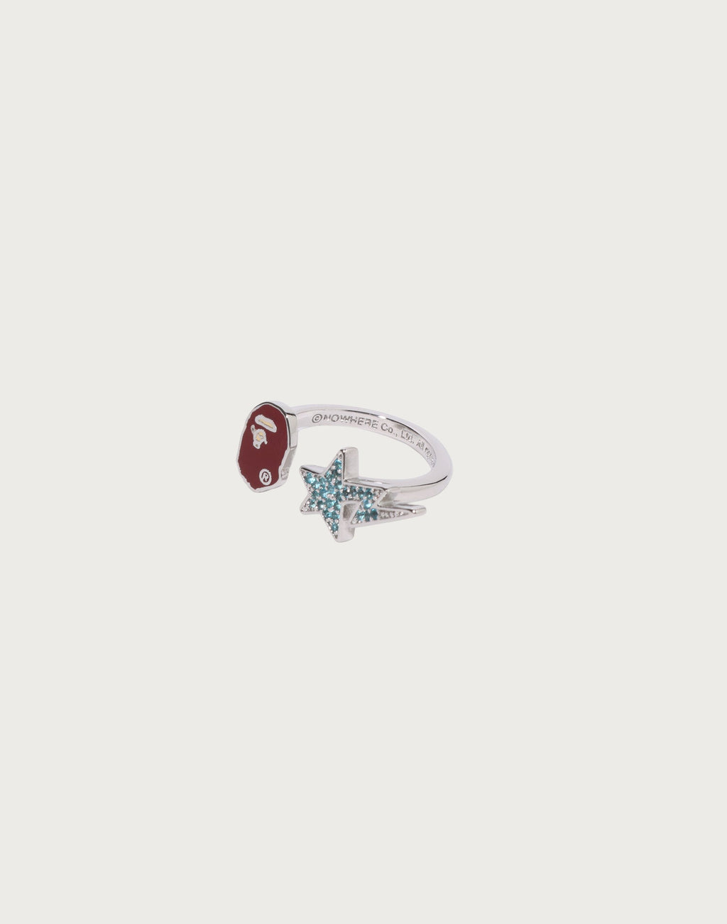 APE HEAD AND STA CRYSTAL STONE RING LADIES