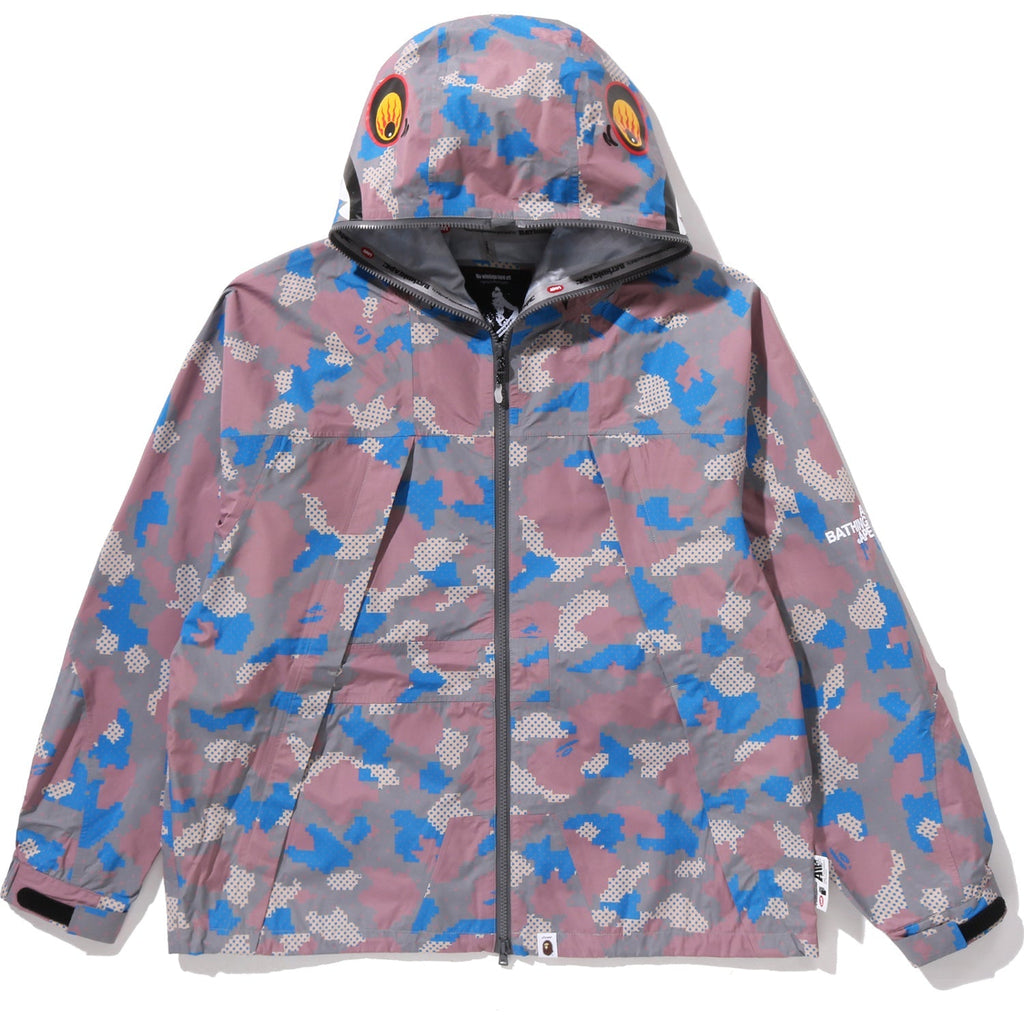 BAPE BY KAZUKI KURAISHI CAMO SHARK PACKABLE SNOWBOARD JACKET MENS