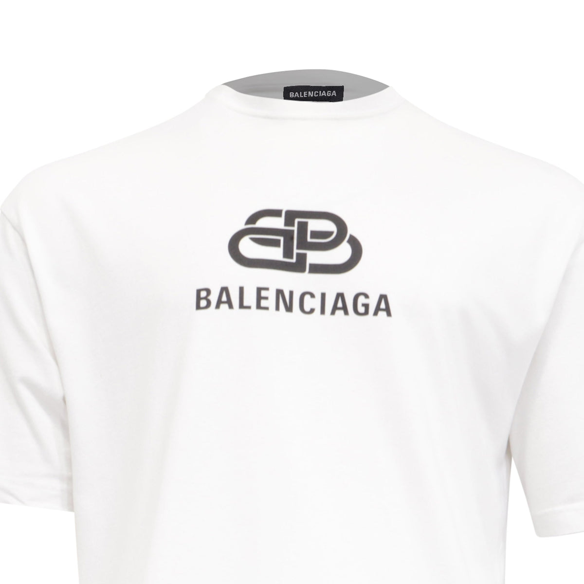Balenciaga Interlocking BB Logo-Print T-Shirt in White Cotton women