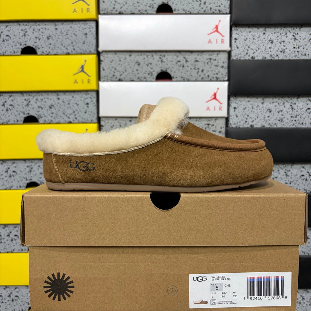 UGG Kallen Lace Moccasin – Chestnut (Sizes 35–40)