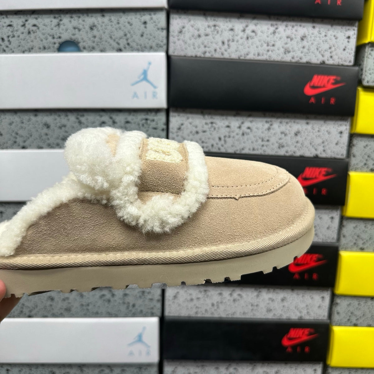 UGG Plush Mule – Khaki (Sizes 35–40)