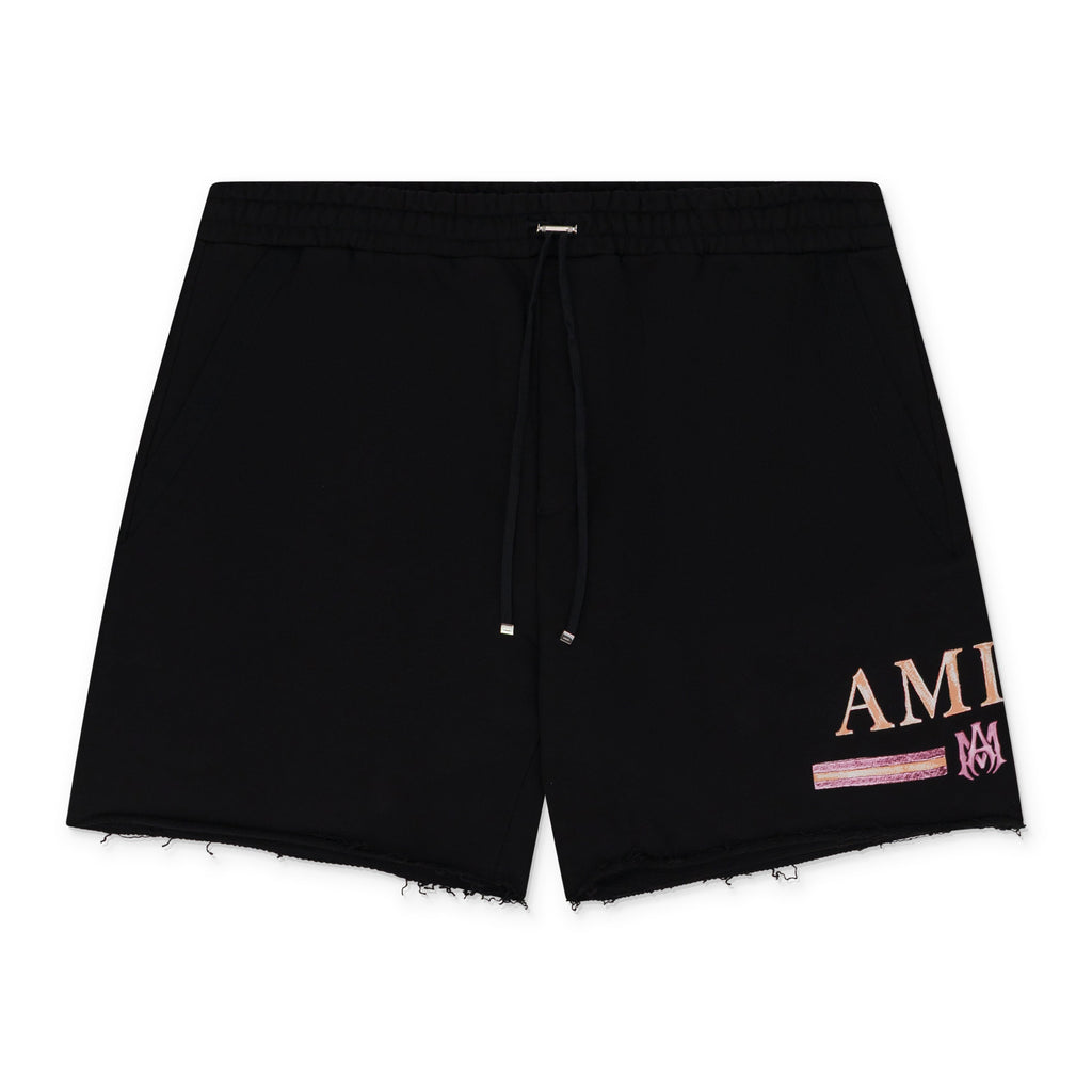 Black MA Watercolor Bar Sweatshorts