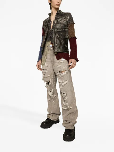 Dolce & Gabbana patchwork distressed cardigan
