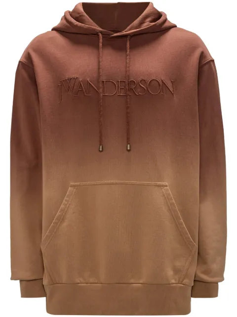 JW Anderson logo-embroidered gradient-effect hoodie