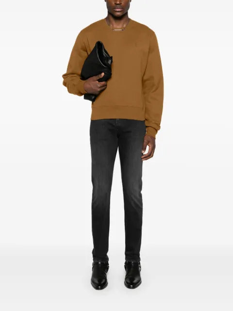 Saint Laurent logo-embroidered cotton sweatshirt