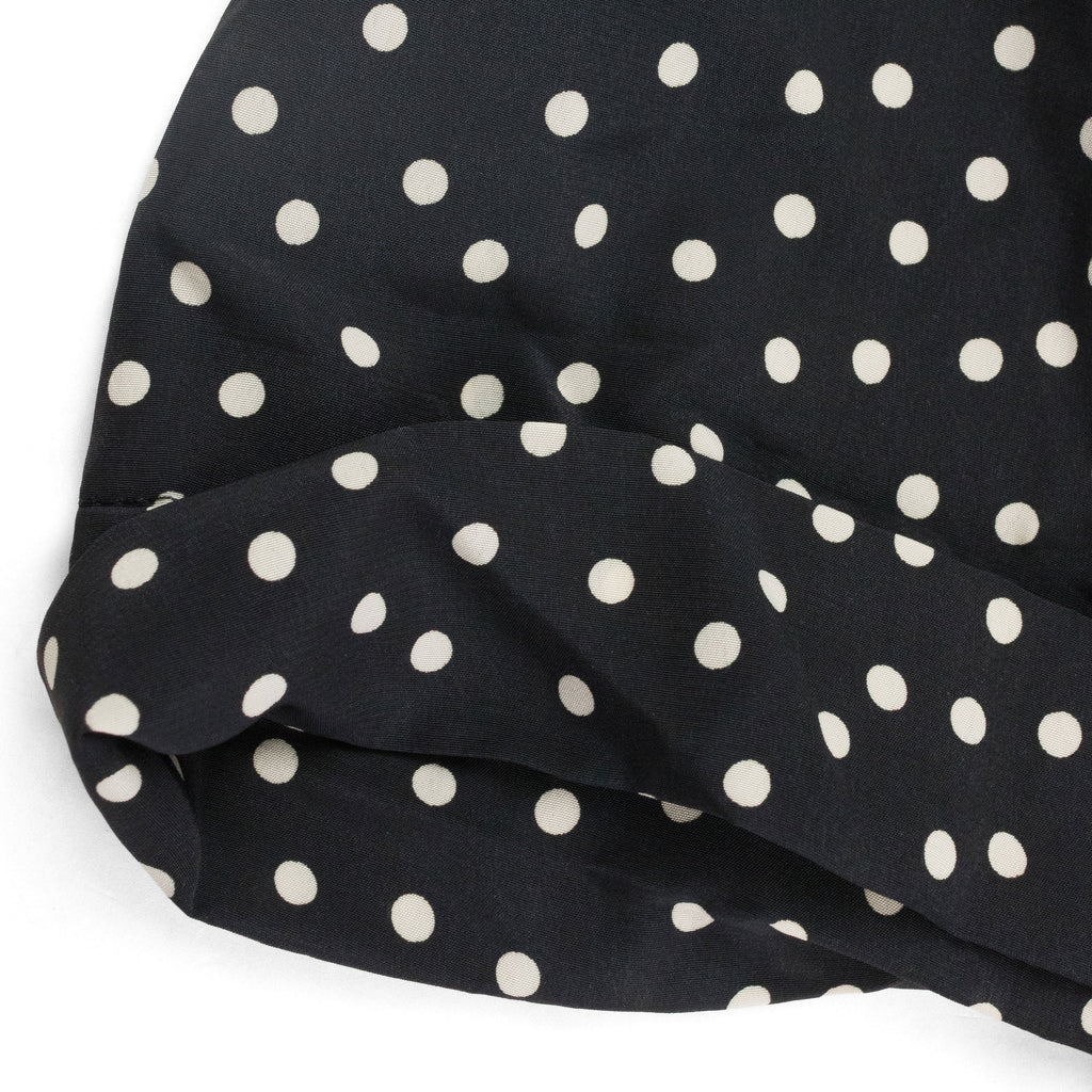 BLACK POLKA DOT WRAP DRESS