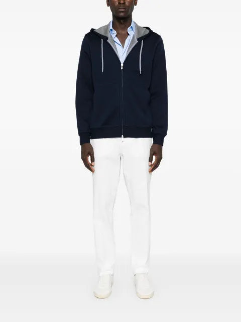 Brunello Cucinelli cotton, cashmere and silk French terry double cloth hoodie