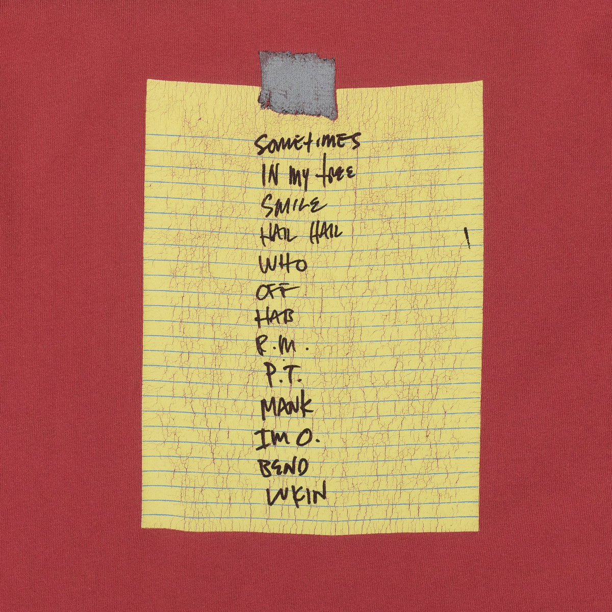 RED PEARL JAM AMES BROTHERS NO CODE T-SHIRT