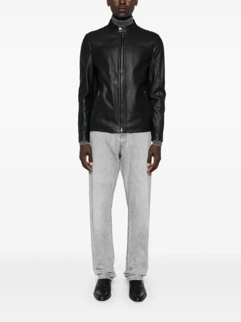 Michael Kors mock-neck biker jacket