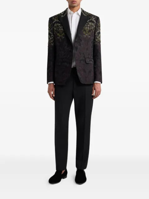 ETRO single-breasted blazer with floral embroidered