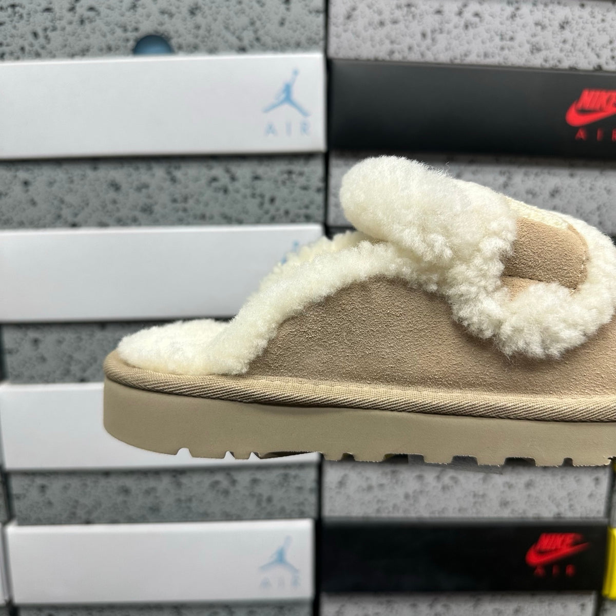 UGG Plush Mule – Khaki (Sizes 35–40)