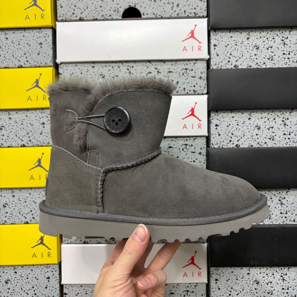 UGG Bailey Button Mini Boot – Gray