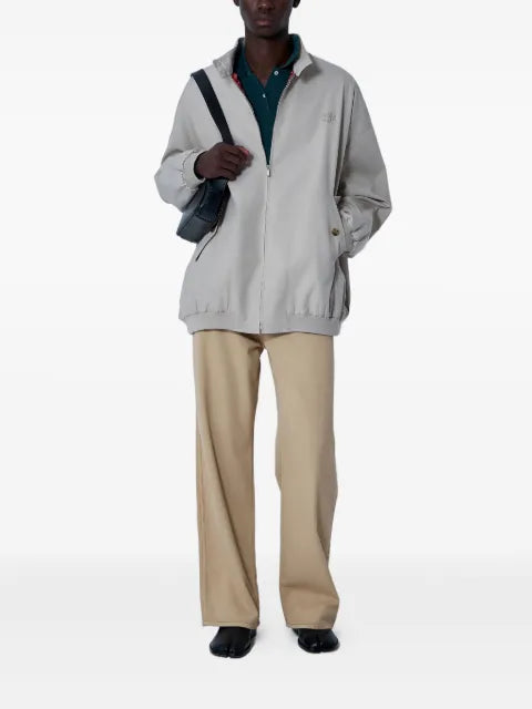 Miu Miu Panama logo-motif bomber jacket