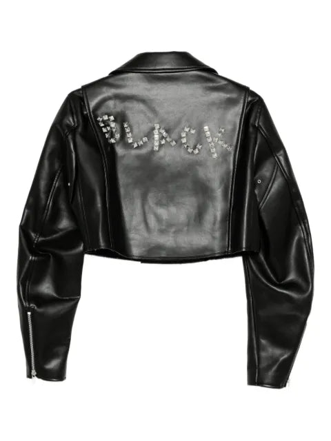 Black Comme Des Garçons zip-up biker-jacket