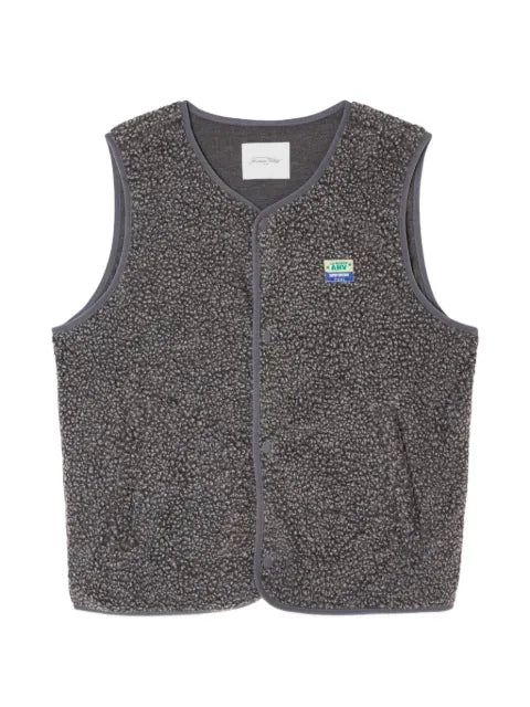 American Vintage Hoktown fleece logo-patch gilet