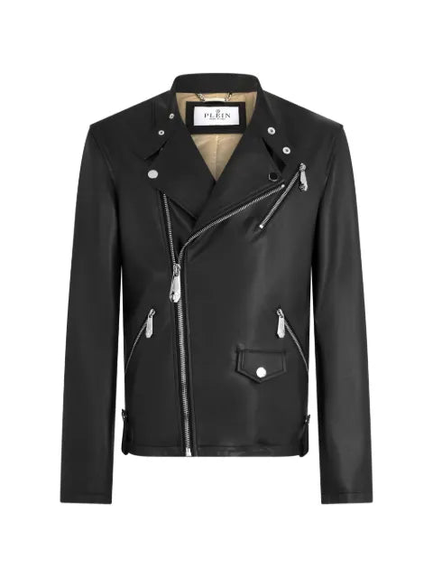 Philipp Plein nappa leather Moto jacket