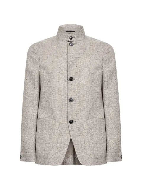 Zegna  Il Conte Oasi button micro-check jacket