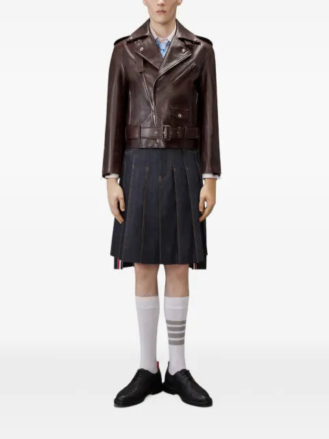 Thom Browne leather moto jacket