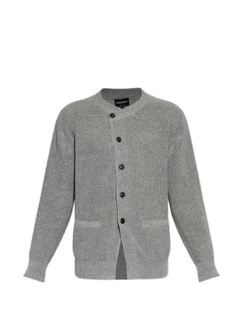 Giorgio Armani cardigan regular fit ribbed linen cotton cashmere silk