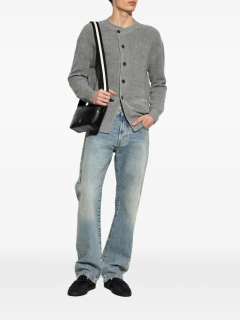 Giorgio Armani cardigan regular fit ribbed linen cotton cashmere silk