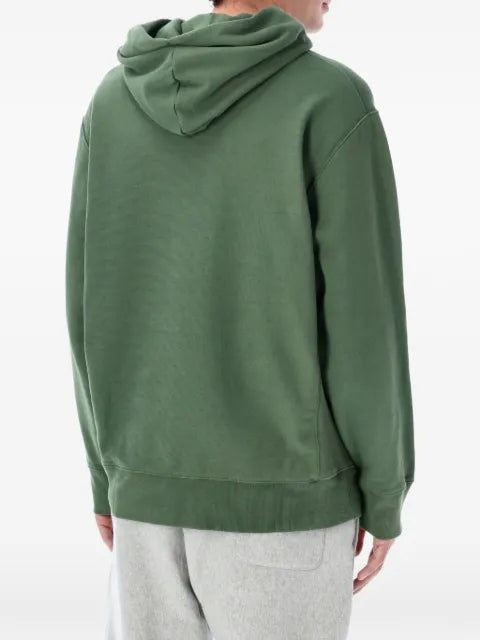 CHAMPION REVERSE WAVE logo-patch drawstring hoodie