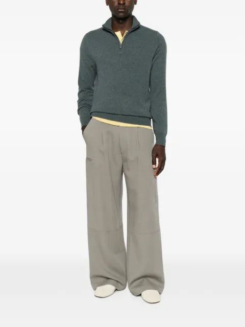 BOMPARD zip-neck cashmere knit