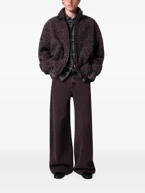 MSGM logo-patch bouclé jacket