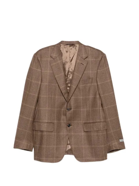 Canali check-pattern single-breasted jacket