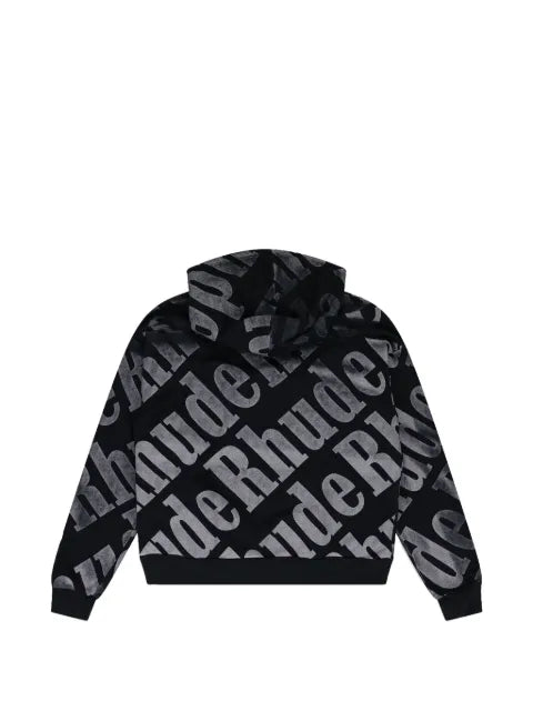 RHUDE logo-pattern hoodie