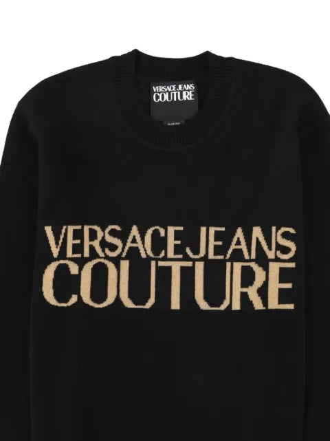 Versace Jeans Couture logo-intarsia crew-neck sweater