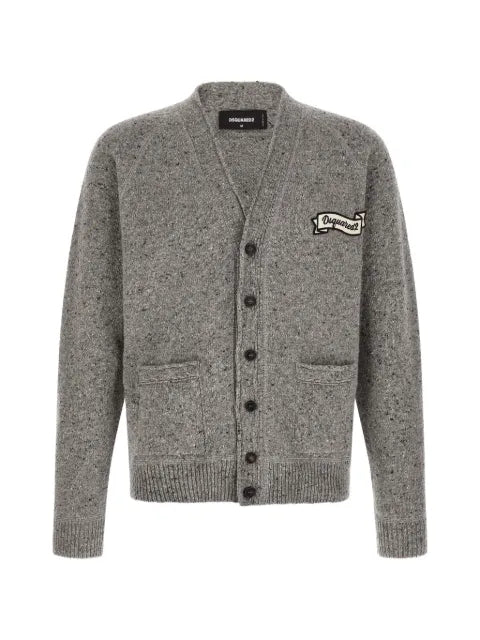 DSQUARED2 logo-patch V-neck cardigan