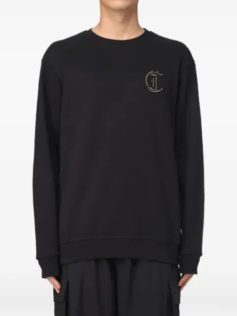 Just Cavalli logo-embroidered cotton sweater