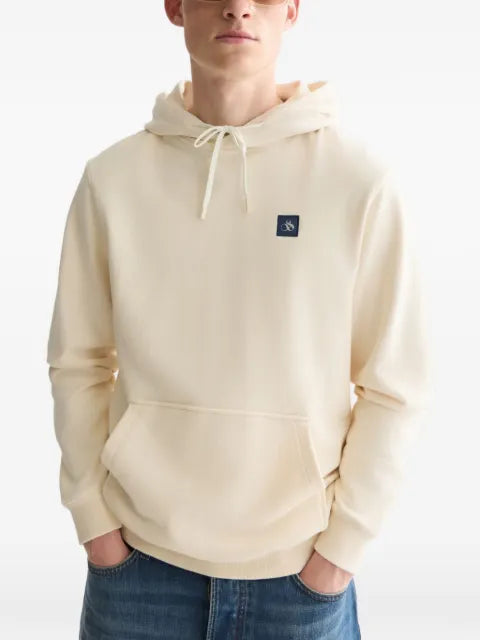 Scotch & Soda logo-patch drawstring hoodie