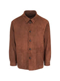 Kiton button-up suede jacket