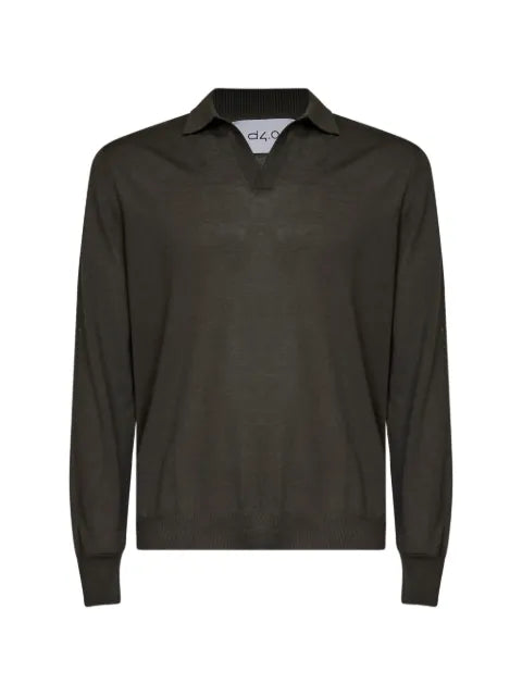 D4.0 virgin-wool open-collar sweater