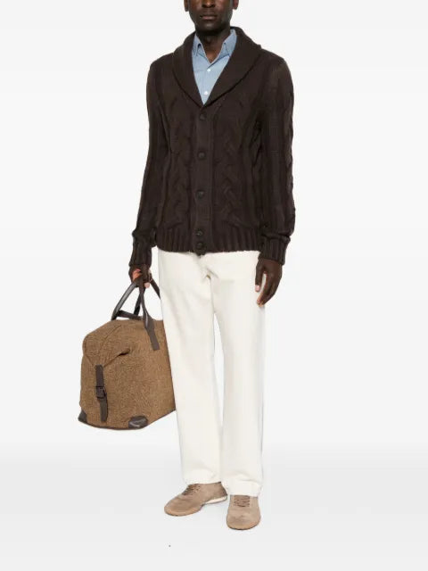 Gran Sasso cable-knit shawl-collar cardigan