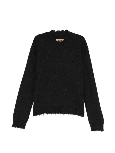 Uma Wang distressed-effect long-sleeve sweater