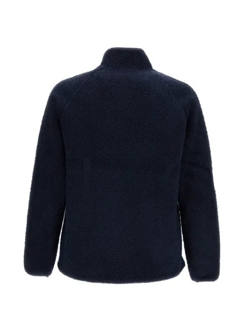 Les Deux fleece-texture logo-patch jacket