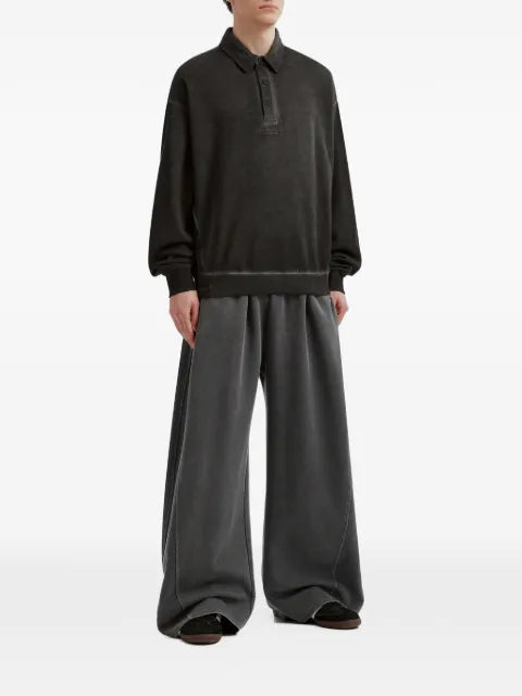izzue corduroy-collar logo-embroidered sweatshirt