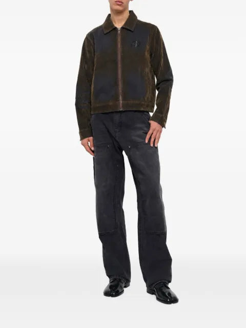 KidSuper flocked logo-patch jacket
