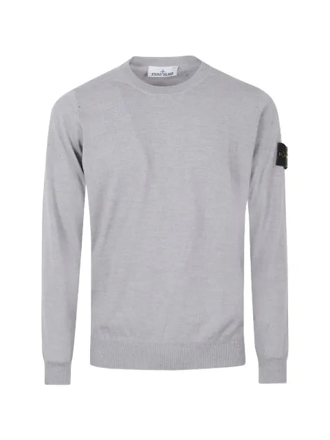 Stone Island logo-patch virgin wool sweater