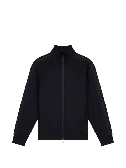 Armani Exchange logo-tape zip-up cardigan