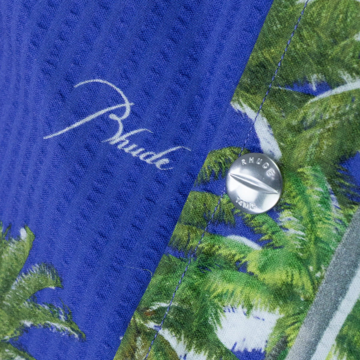 Multicolor Searsucker Hawaiian Button-down Shirt