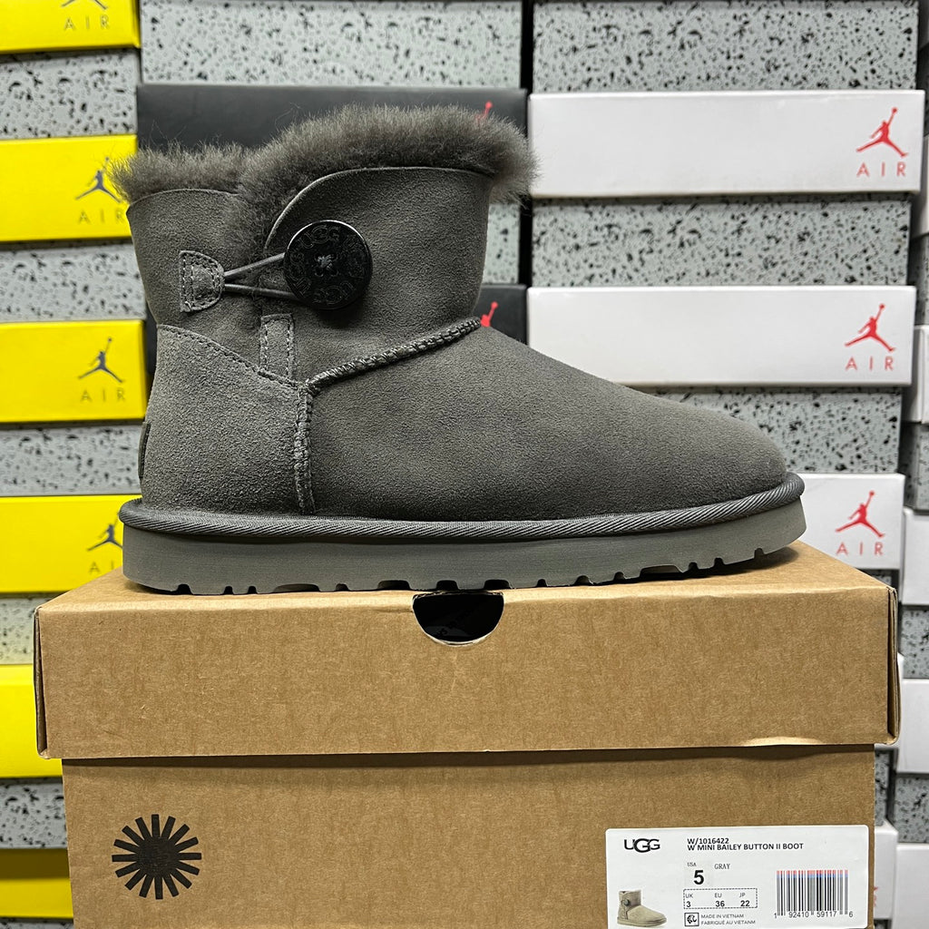 UGG Mini Bailey Button II Boot – Gray