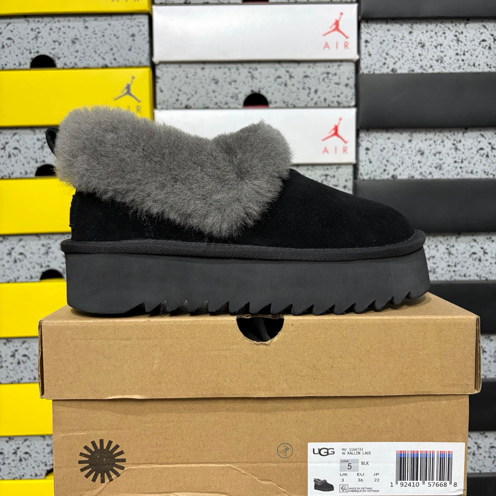 UGG Kallen Lace Platform Boot – Black (Sizes 35–40)