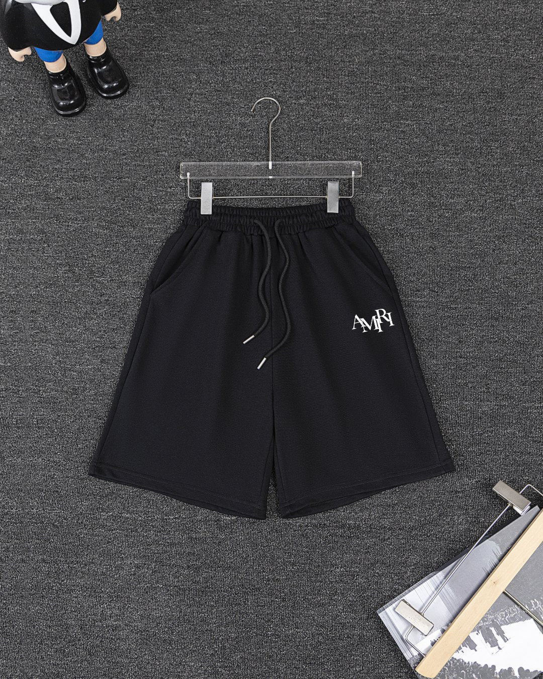 Amiri Overlapped Logo Short‑Sleeve T‑Shirt & Drawstring Shorts Two‑Piece Set