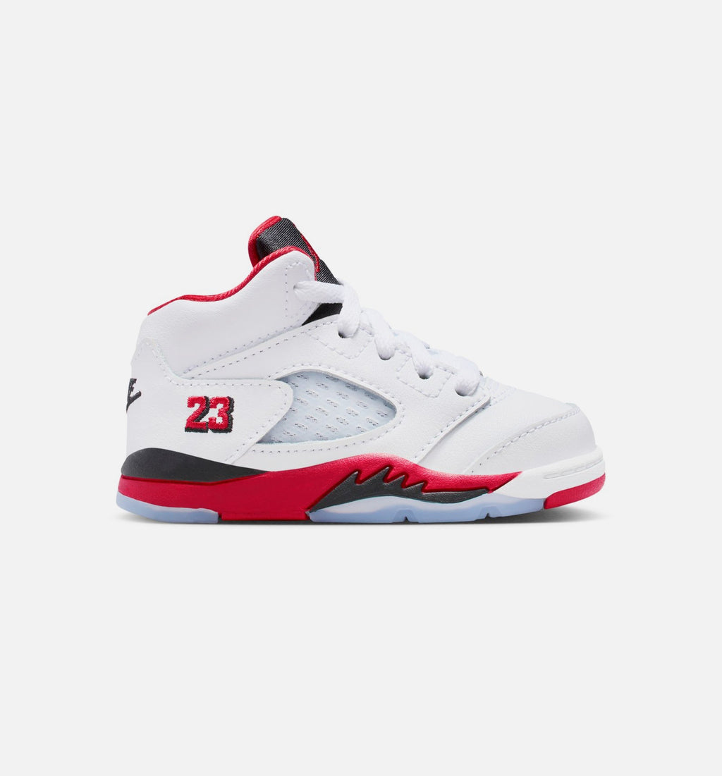 Air Jordan 5 Retro Fire Red Infant & Toddler Lifestyle Shoes - Fire Red/White