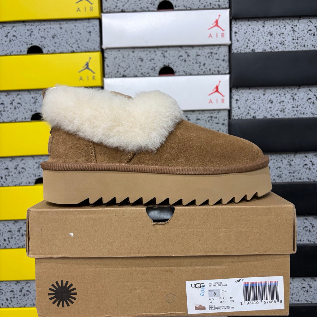 UGG Kallen Lace Platform Boot – Chestnut (Sizes 35–40)