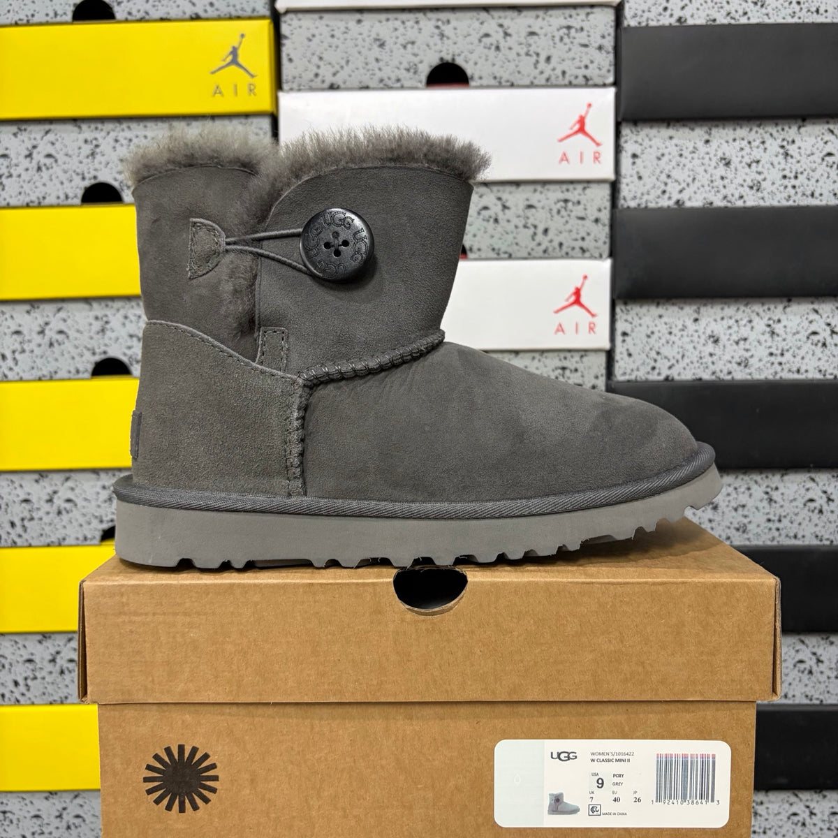 UGG Bailey Button Mini Boot – Gray